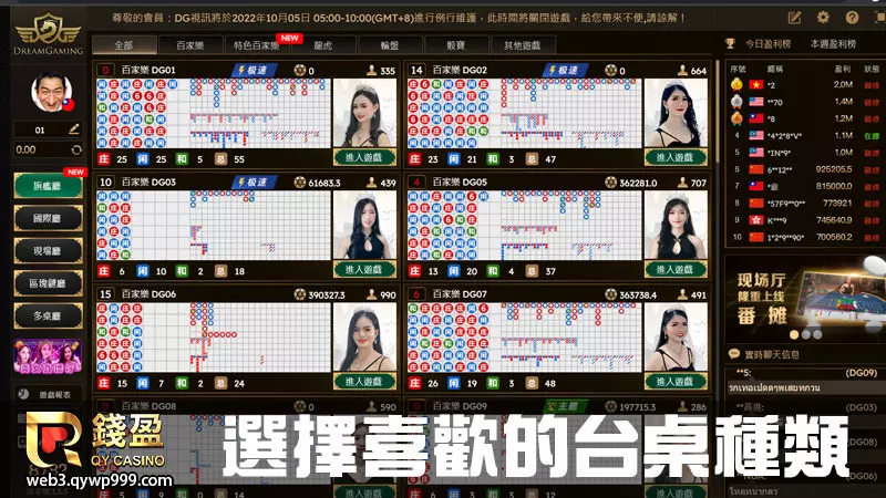 大老爺娛樂城真人娛樂怎麼玩｜步驟三｜選擇喜歡的台桌種類